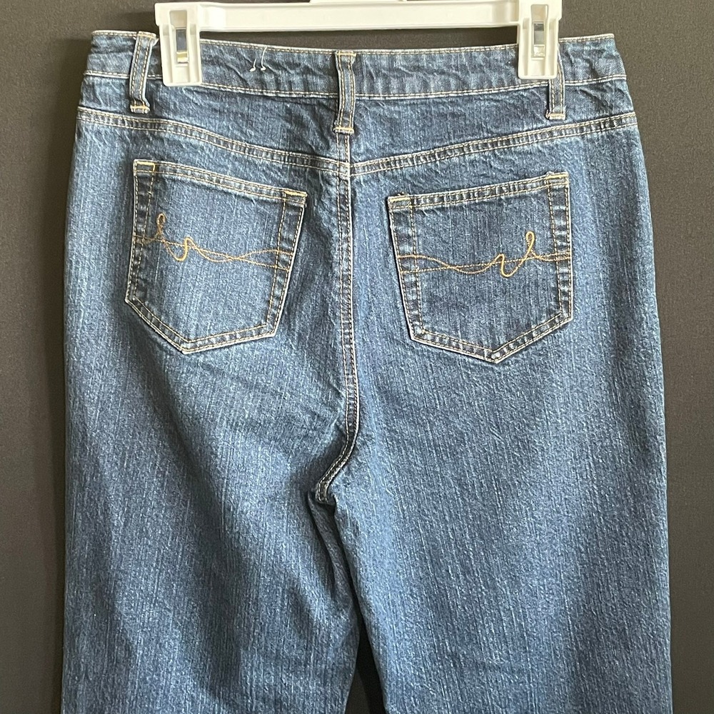 St. Johns Bay Jeans Women 12 Blue Good Stretch Bootcut Mid Rise Denim - Picture 4 of 5